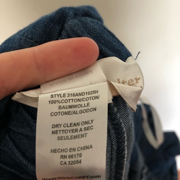 Anthropologie Corey Lynn Calter Off the Shoulder Chambray Dress Blue Cotton XS - Picture 5 of 6